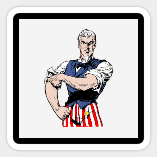 Uncle Sam Rolling Up His Sleeves! Sticker